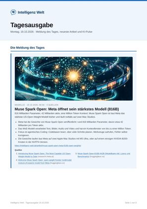 Erste Seite der aktuellen Intelligenz-Welt-Tagesausgabe als PDF-Vorschau